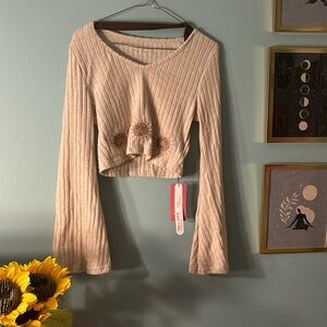 🌻ROMWE Ribbed Bell Sleeve Sweater - S - NWT🌻